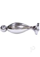 Rouge Fish Tail Stainless Steel Anal Plug Probe - Small - Clear Jewel