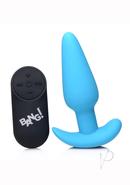 Bang! 21x Vibrating Silicone Rechargeable Butt Plug With Remote Control - Blue