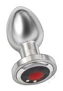 Ass-sation Remote Control Rechargeable Vibrating Metal Anal Plug - Silver