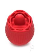 Inmi Bloomgasm French Rose Silicone Rechargeable Licking And Vibrating Clitoral Stimulator - Red