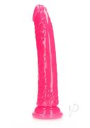 Realrock Slim Glow In The Dark Dildo With Suction Cup 10in - Pink